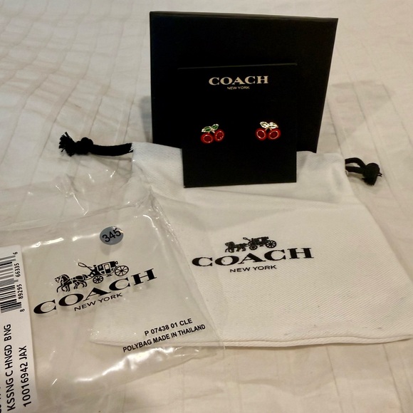 Coach Red and Green Cherry Earrings - Picture 4 of 4
